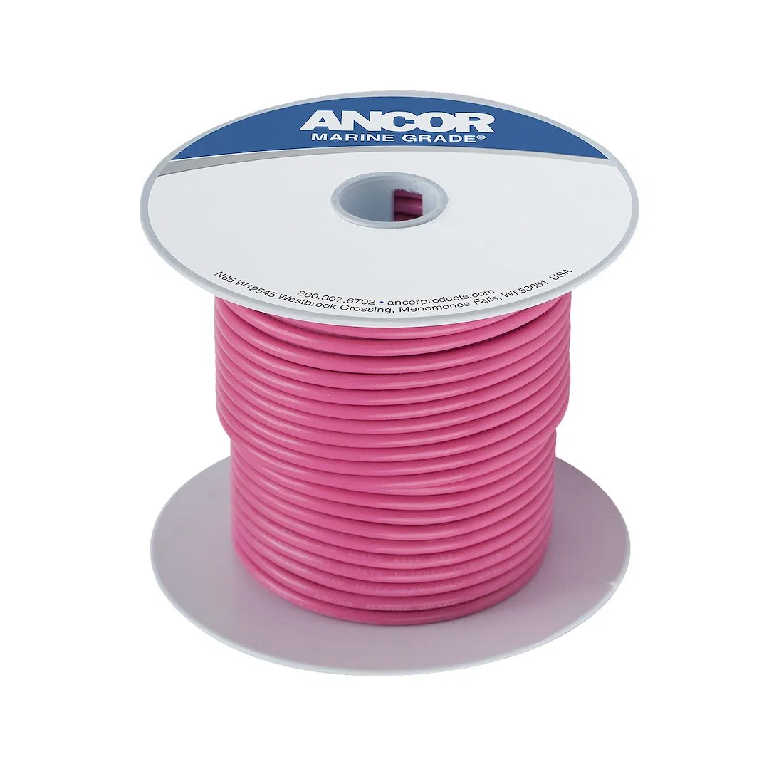 102610 – ANCOR Primary Wire, Stranded Conductor 16 Gauge Pink 100 Foot Spool Tinned Copper Conductor/ PVC Insulation ...